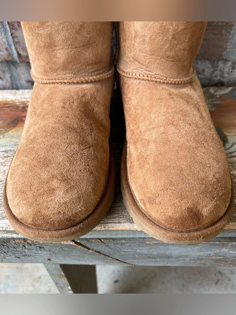 Classic Chestnut Suede Shearling Boots